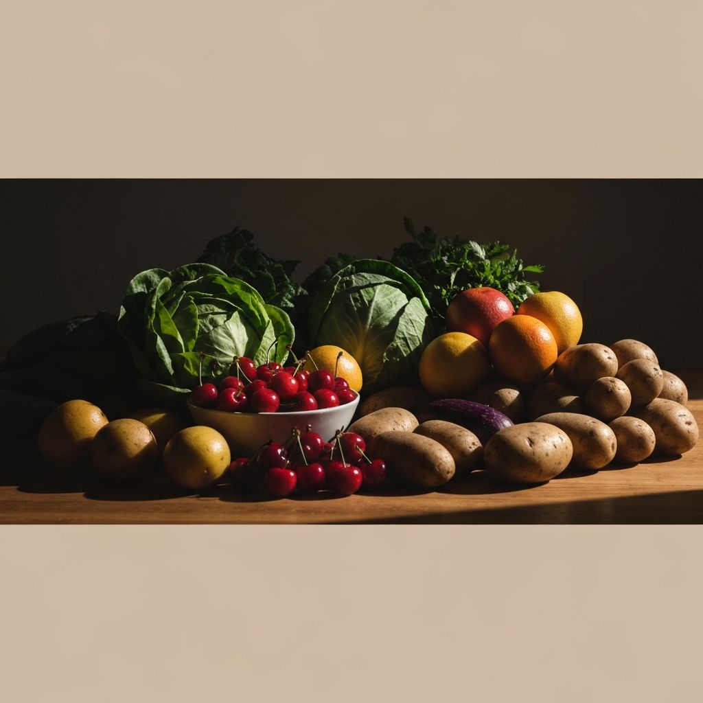 Mode de vie sain avec fruits et légumes frais